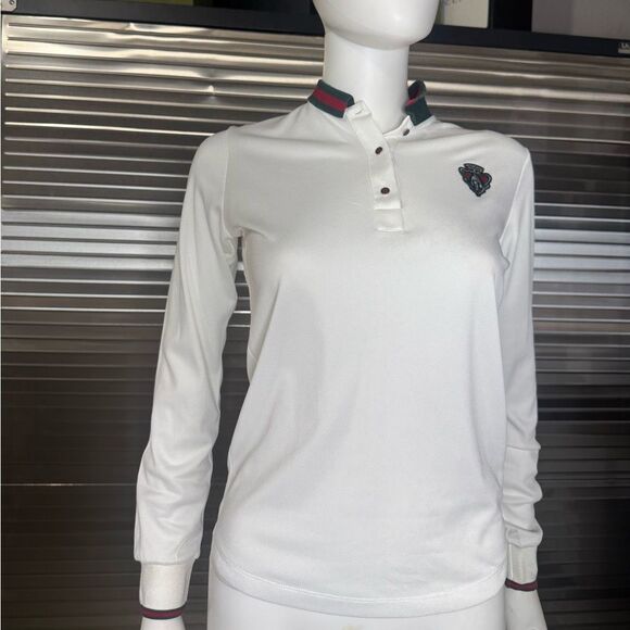 Gucci Equestrian Mock Neck Web Polo Long Sleeve Xs - Picture 2 of 10